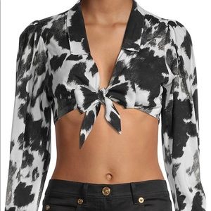 WEWOREWHAT. Printed Cotton-Blend Cropped Top